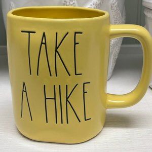 RAE DUNN "TAKE A HIKE"  Yellow Coffee Mug NWT